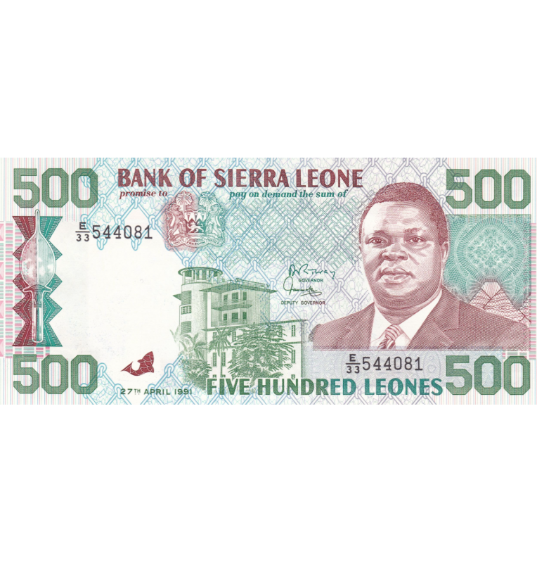 Sierra leona 500 Leones 1991 Pick 19
